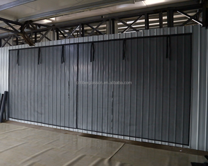 Rideau de porte de <span class=keywords><strong>garage</strong></span> moderne en fibre de verre magnétique noir, maille, 16,3 x 7,15 pieds, 2 voitures, ignifuge et lavable - Product Image 2