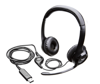 Casque USB Logitech H390 avec microphone antibruit, son stéréo numérique et commandes intégrées pour PC, Mac, ordinateur portable, bureau et centre d'appels