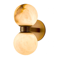 Lampe murale à double tête de style rétro américain moderne, en marbre naturel espagnol, avec lumière LED pour chambre à coucher, salon