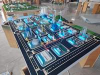 Maquette architecturale d'immeuble de bureaux vert avec éclairage LED