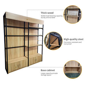 מתלה מסחרי כבד מתלה-מתכת ובניית עץ עם תאורה מובלת לשימוש בסופרמרקט - Product Image 5