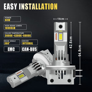 Kit de phare LED G-VIEW tout-en-un GL-H11B 60W 6000K 10000 Lumen feux de route démarrage instantané sans retard Mini taille sortie Lumen stable - Product Image 3