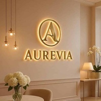Lettres lumineuses 3D personnalisées, effet halo, rétroéclairées par LED, pour enseigne de logo, décoration murale de boutique haut de gamme.
