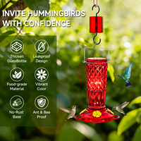 Mangeoire à colibris pour l'extérieur, mangeoires à colibris en plastique avec 6 ports d'alimentation, anti-fuite, mangeoire pour oiseaux sauvages pour le jardin