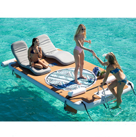 Plateforme flottante gonflable à bas prix, ponton de loisirs à double couche, quai personnalisé pour bateau