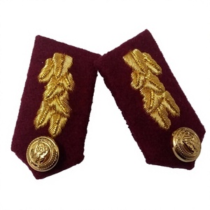 Arabic Emirates Embroidered Lace Gorget <b>Collar</b> Badge Button-On Senior Water Patches Custom Color Eco-friendly Nylon Polyester - Product Image 1