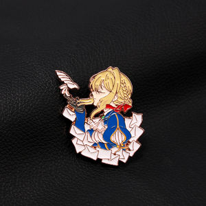 Spilla in metallo smaltata <span class=keywords><strong>Violet</strong></span> <span class=keywords><strong>Evergarden</strong></span>, design anime/cartoon, placcata oro, regalo - Product Image 5