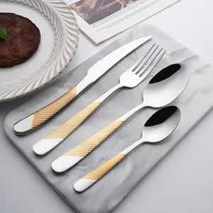 Hot Sale Wholesale Price Gold Cutlery Stainless Steel Set Knife Luxury Cutlery Set Royal 18/10 Stainless Steel Cutlery Set