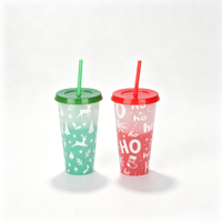 Gobelet en plastique 24OZ avec couvercle figurine 3D, activé par le froid, changeant de couleur / Gobelet magique pour eau froide