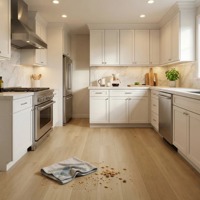 Planches de parquet acoustiques en chêne blanc industriel avec support en liège, garantie 5 ans, pour appartements, chambres, parcs et usage extérieur