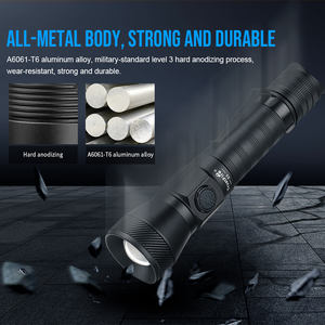 Тактический фонарь E5: лучший бюджетный вариант, магнитный, EDC, светодиодный, дальность 450 метров, водонепроницаемость IP68, перезаряжаемый через USB, 1350 лм, с телескопическим зумом - Product Image 2