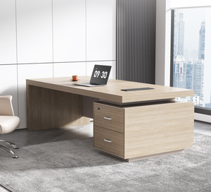 Escritorio Ejecutivo Moderno de Lujo, Extensible en Forma de L, de Madera de Roble, Estilo Panel, para Oficina de Director General - Product Image 4