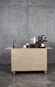 Chariot mobile d'extérieur en bois pour la vente de café, snacks et produits promotionnels sur le marché commercial - Product Image 2