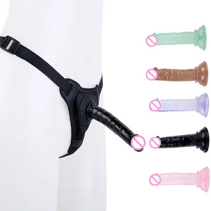 Beste Prijs Adult Sex Toy Vrouwelijke Wearable Dildo Anale Met Riem Riem Op Panty Voor Lesbische Realistische Crystal Dildo