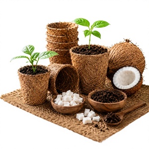 Maceta de Fibra de Coco Natural Premium - Contenedor Biodegradable para Iniciar Plantas, para Jardinería y Uso en Viveros - Product Image 1