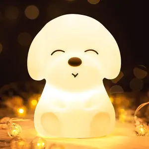 Want-luz nocturna de silicona para perro, lámpara Led de regalo creativo con carga Usb, atenuación sin electrodos colorida, luz de dormir