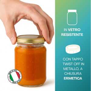 Barattoli di vetro con coperchio dorato da 200 ml con chiusura ermetica per la conservazione di marmellate e conserve - Product Image 3