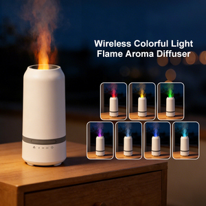 <span class=keywords><strong>Humidificador</strong></span> de Aire Ultrasónico con Aroma de Aceites Esenciales, Luz de Vela 3D, Difusor de Luz de Llama Colorida con Batería para el Hogar y la Oficina - Product Image 1