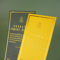 Tarjeta de Agradecimiento con Estampado de Lámina Dorada con Logotipo de Diseño de Lujo Personalizado, Tarjeta de Papel Verde al por Mayor para Pequeñas Empresas