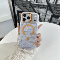 Support d'appareil photo tendance avec paillettes en époxy transparent et magnétique, coque de téléphone multicolore en option pour ZT Blade V80 PRO