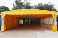 Auvent rétractable robuste en tissu imperméable, autoportant, pour 3 voitures, idéal pour entrepôt, parking, garage