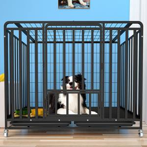 Grand chenil pliable en métal pour l'extérieur, solide et robuste, en acier inoxydable, cage en fer, verrouillable, porte double pour chiens. - Product Image 3