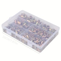 500Pcs Set Rivet Nut Kuning Berlapis Seng, Insert Mur Berulir, Set Rivnut Aneka Ukuran untuk Plat Logam M3 M4 M5 M6 M8 M10