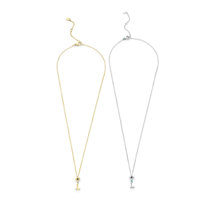 Collar con Colgante de Diamante en Forma de Letra L de Acero Inoxidable, 6 Pulgadas, 12 Piezas - Product Image 2