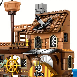Jeu de construction éducatif en blocs ABS, coffre au trésor du navire pirate de <span class=keywords><strong>l</strong></span>'Island Terminal, inspiré des Island Chronicles, cadeau - Product Image 3