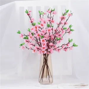 Flores artificiais flor de pêssego, flores de seda, buquê de flores para casamento, casa, decoração de natal
