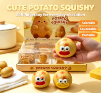 Jouet Squishy Pomme de Terre Mignonne, Simulation de Légume à Visage Amusant, Doux et Croustillant, à Presser et à Pincer, Jouet Sensoriel Anti-Stress, Cadeaux