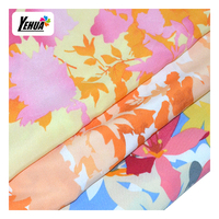 Tela de Poliéster y Elastano con Diseños de Flores, Rayas y Puntos, 95% Poliéster, 5% Elastano, Elástica en 4 Direcciones, para Vestidos, para Perú