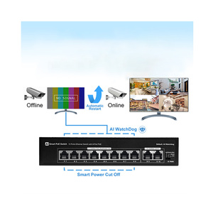 Vente en gros d'usine OEM ODM 96W <span class=keywords><strong>Cat</strong></span> 5 & <span class=keywords><strong>Cat</strong></span> <span class=keywords><strong>6</strong></span> Commutateur PoE 10*100M Commutateur réseau <span class=keywords><strong>Ethernet</strong></span> 8 ports pour caméra IP et système de vidéosurveillance - Product Image 1