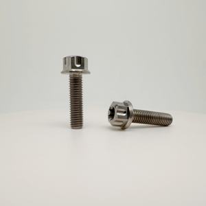 Tornillos de <span class=keywords><strong>Cabeza</strong></span> de Brida de Aleación de Titanio Gr.5 al por Mayor, M8*20 M8*25, Grado 10.9/12.9, <span class=keywords><strong>Tratamiento</strong></span> de Superficie Anodizado para Motocicleta/Bicicleta - Product Image 1