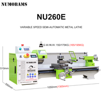 Mesin Bubut Logam Semi CNC NU260E 1500W 260mm Swing 500mm Jarak dengan Lubang Spindle 38mm
