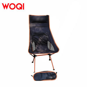 Chaise pliante d'extérieur Woqi en alliage d'aluminium, portable et légère, pour le camping et la pêche, couleur orange, 58,5 x 44 x 100,5 - Product Image 2