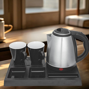 Nhà sản xuất bán sỉ nhỏ <span class=keywords><strong>1.2L</strong></span> thép không gỉ Khay Đặt ấm đun nước điện với 2 ly cho khách sạn sử dụng - Product Image 6