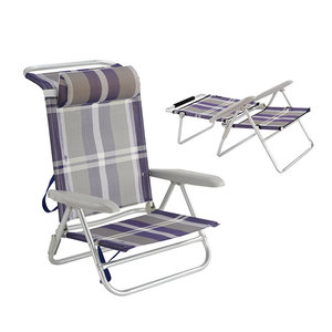 Fabbrica diretta personalizzabile regolabile Chaise longue braccio pieghevole in alluminio <span class=keywords><strong>mare</strong></span> <span class=keywords><strong>spiaggia</strong></span> sedie pieghevoli con cuscino - Product Image 4