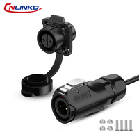 Connecteur d'aviation circulaire étanche IP68 CNLINKO LP12, prise entièrement en plastique avec câble intégré de 1 mètre, ensemble complet