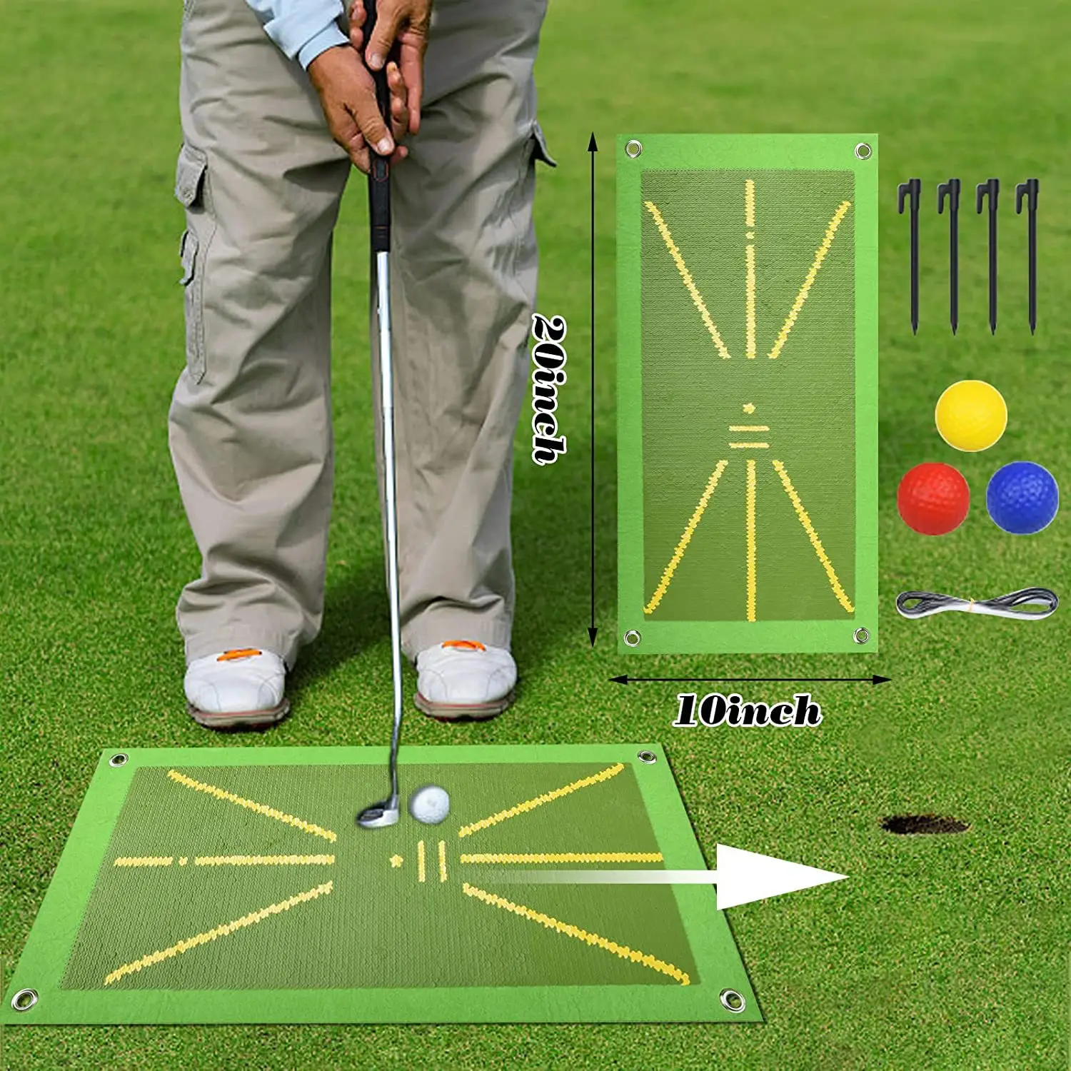 Hete Verkoop Mini Draagbare Golf Training Turf Mat Voor Swing Detectie Batting Golf Training Mat