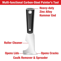 Spatule à manche en bois, nettoyage en acier au carbone, pour peintre, utilisation flexible en construction, outil à ciment, pelle, couteau, grattoir à mastic