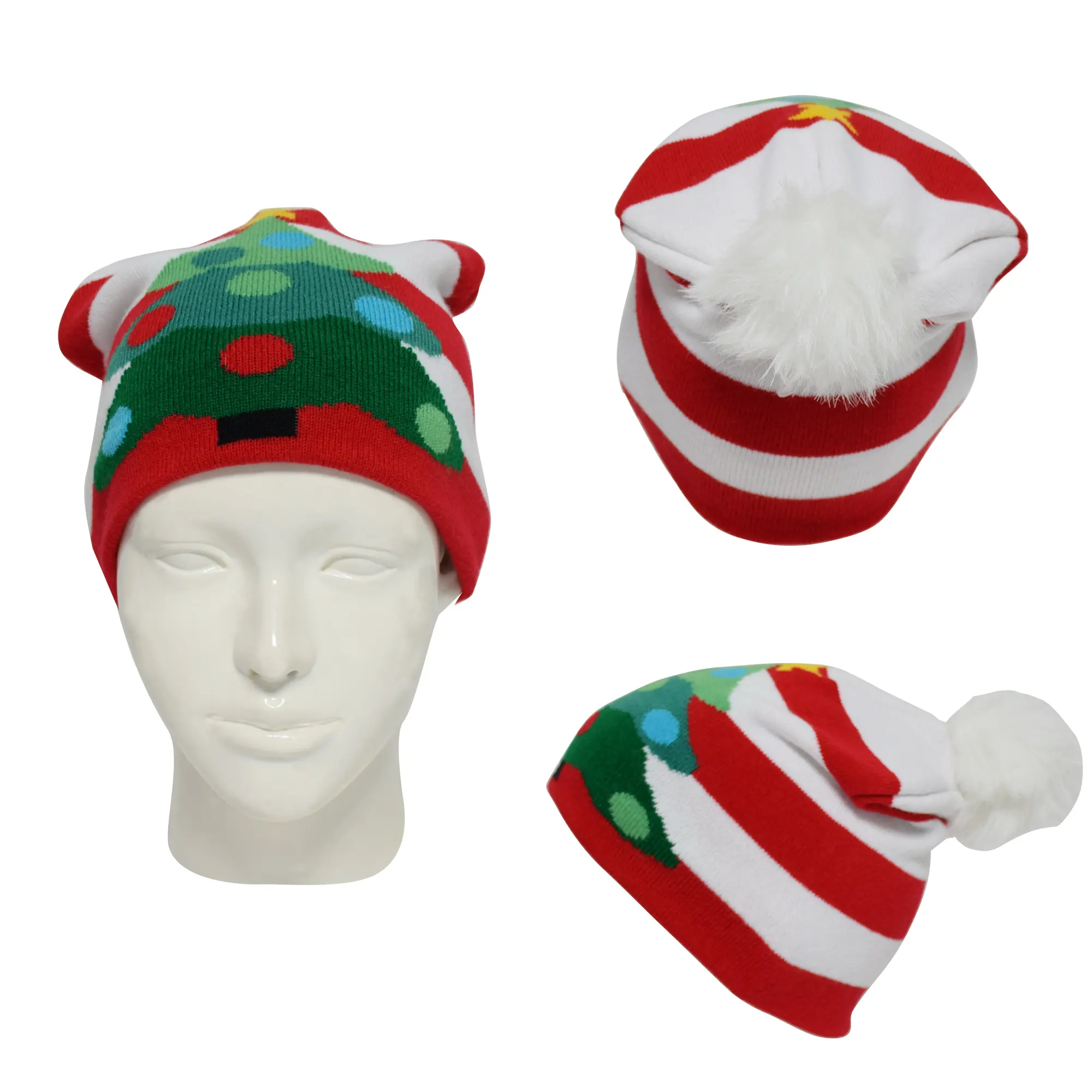Ishine mini chapéu luminoso led, enfeite de tricô, térmico, multicolor, para crianças