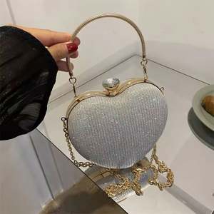 Sacs de soirée de luxe pour femmes, pochette seau, sac bandoulière orné de strass en cristal pour les banquets - Product Image 2