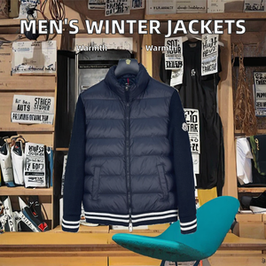 Chaqueta acolchada de invierno de diseñador para hombre de alta calidad, cierre de cremallera transpirable, cuello levantado teñido liso, mangas de punto, estilo informal - Product Image 2