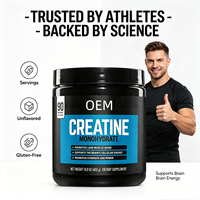 Créatine monohydrate en poudre, marque privée OEM, 90 portions, 450 g, sans saveur, complément alimentaire