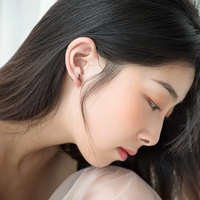 Boucles d'oreilles clous en argent sterling 925 ED1102, style forêt, asymétriques pour femme, bijoux en argent simples