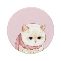 Sous-verre en boue de diatomées, motif chat de dessin animé, rond, anti-dérapant, isolant thermique et absorbant l'eau, modèle chat mignon de Chine - Tapis pour chat