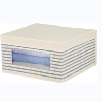Scatola portaoggetti impilabile in tessuto con finestra/coperchio frontale - Organizza e conserva vestiti e coperte in camera da letto, ufficio, ripostiglio