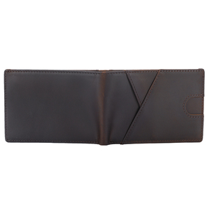 Nouveau portefeuille en cuir véritable pleine fleur marron mince avec logo personnalisé portefeuille à deux volets en cuir pur avec blocage Rfid pour hommes - Product Image 4