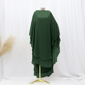Hijab en Chiffon Imprimé Magnite <span class=keywords><strong>Bonnet</strong></span> <span class=keywords><strong>Turc</strong></span> Élégant pour Femmes Musulmanes, Khimar en Jersey à 3 Couches, Long Khimar et Hijab - Product Image 5
